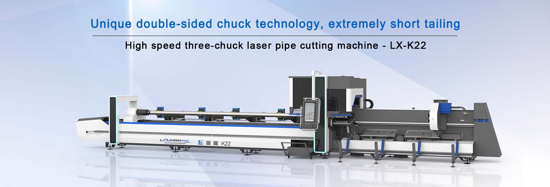 High speed three-chuck zero tailing laser pipe cutting machine K22
